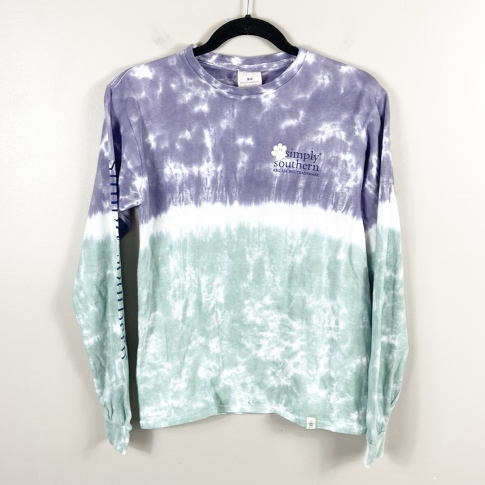 SIMPLY Southern Tie Dye I'd Rather be home with my dog Long Sleeve Tee Size S